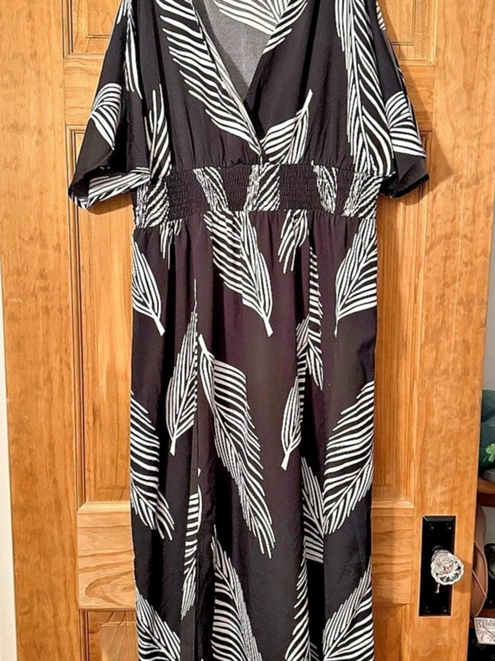 Printed Maxi Dress in Black & White